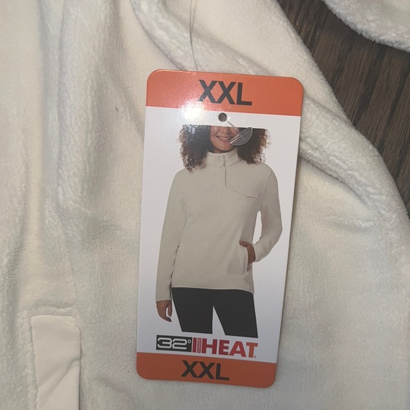 NEW 32° Degrees Ladies' Snap Fleece Pullover, White, 3X - Soft & Warm! - Picture 3 of 9